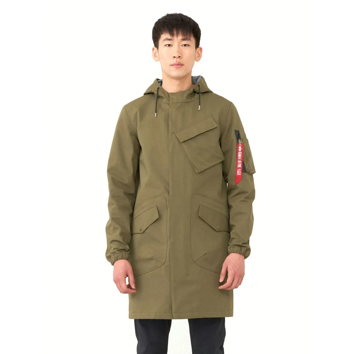 Alpha Industries Men's Vintage Olive Duster Waterproof Field Coat