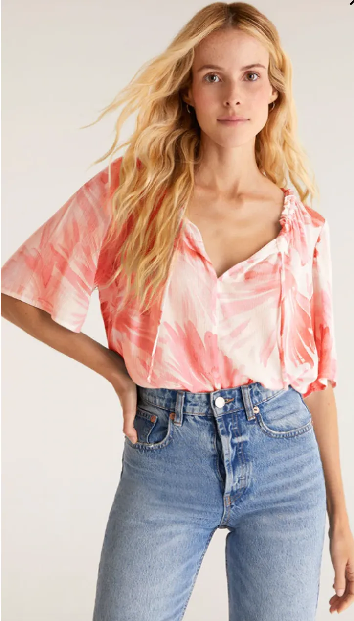 Aylin Watercolor Leaf Top