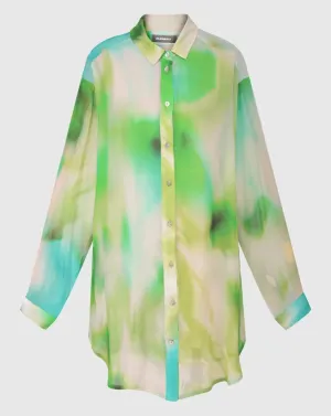 Azure Soft Chiffon Tunic Blouse, Multi