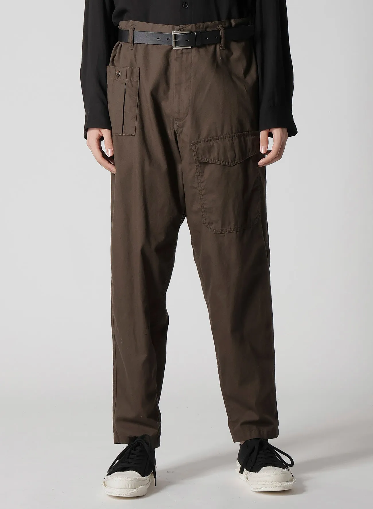 BLACK SCANDAL OXFORD NO-TUCK WAIST STRING WORK PANTS