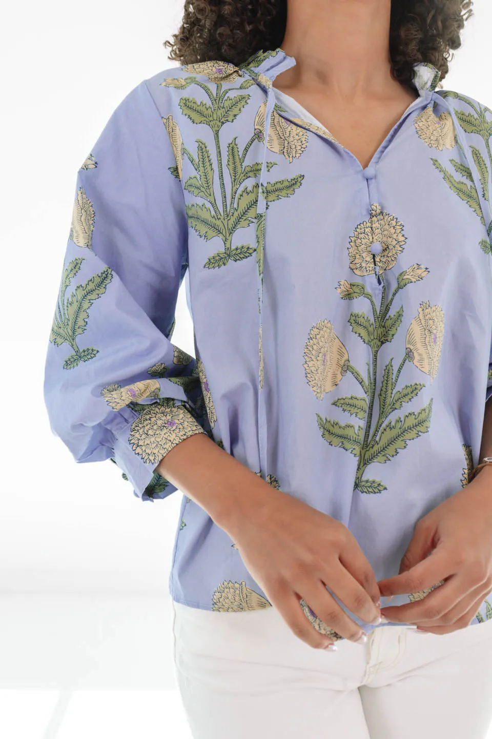 Breezy Blooms Top - Blue