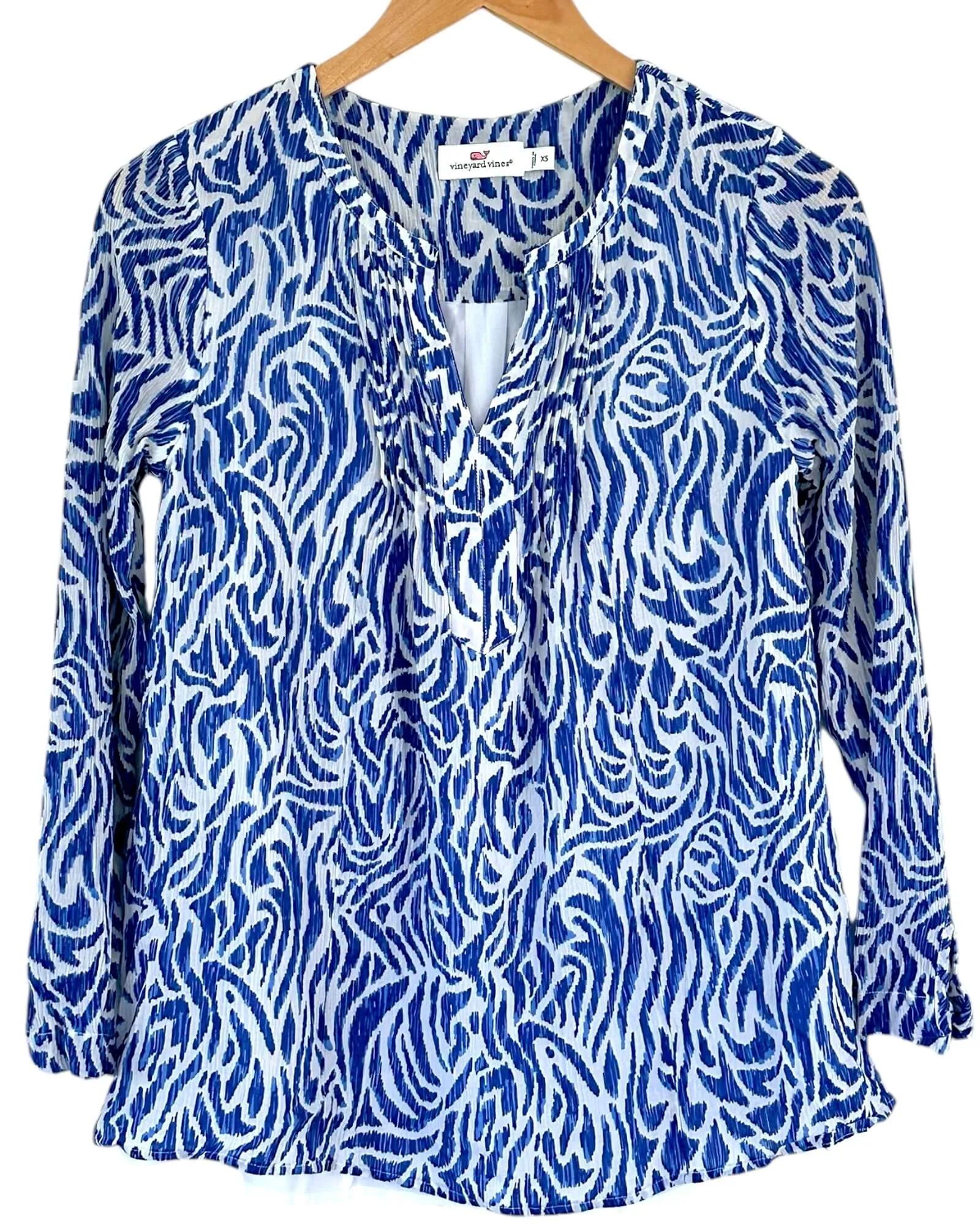 Bright Winter Zebra Print Silk Pintuck Blouse