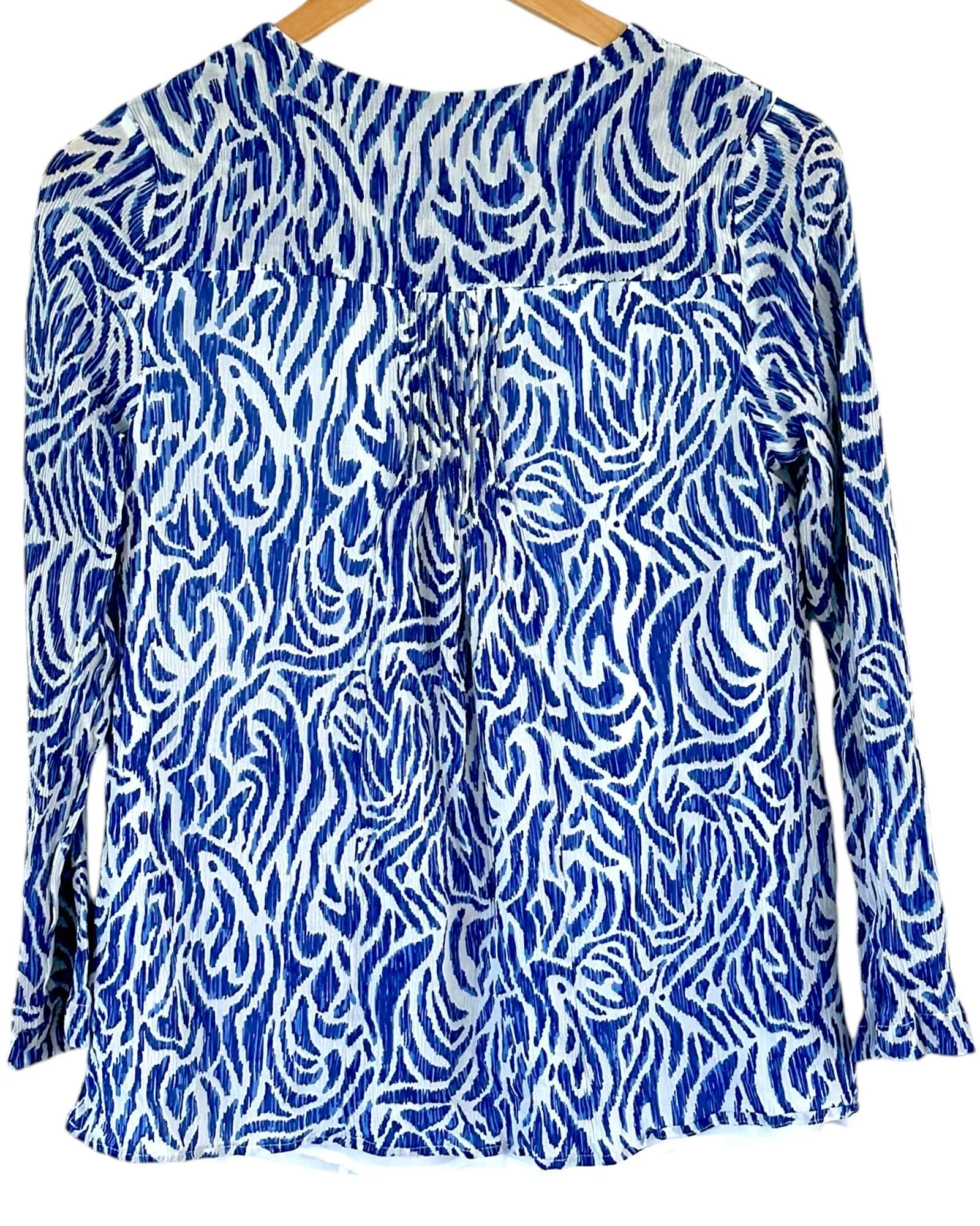 Bright Winter Zebra Print Silk Pintuck Blouse
