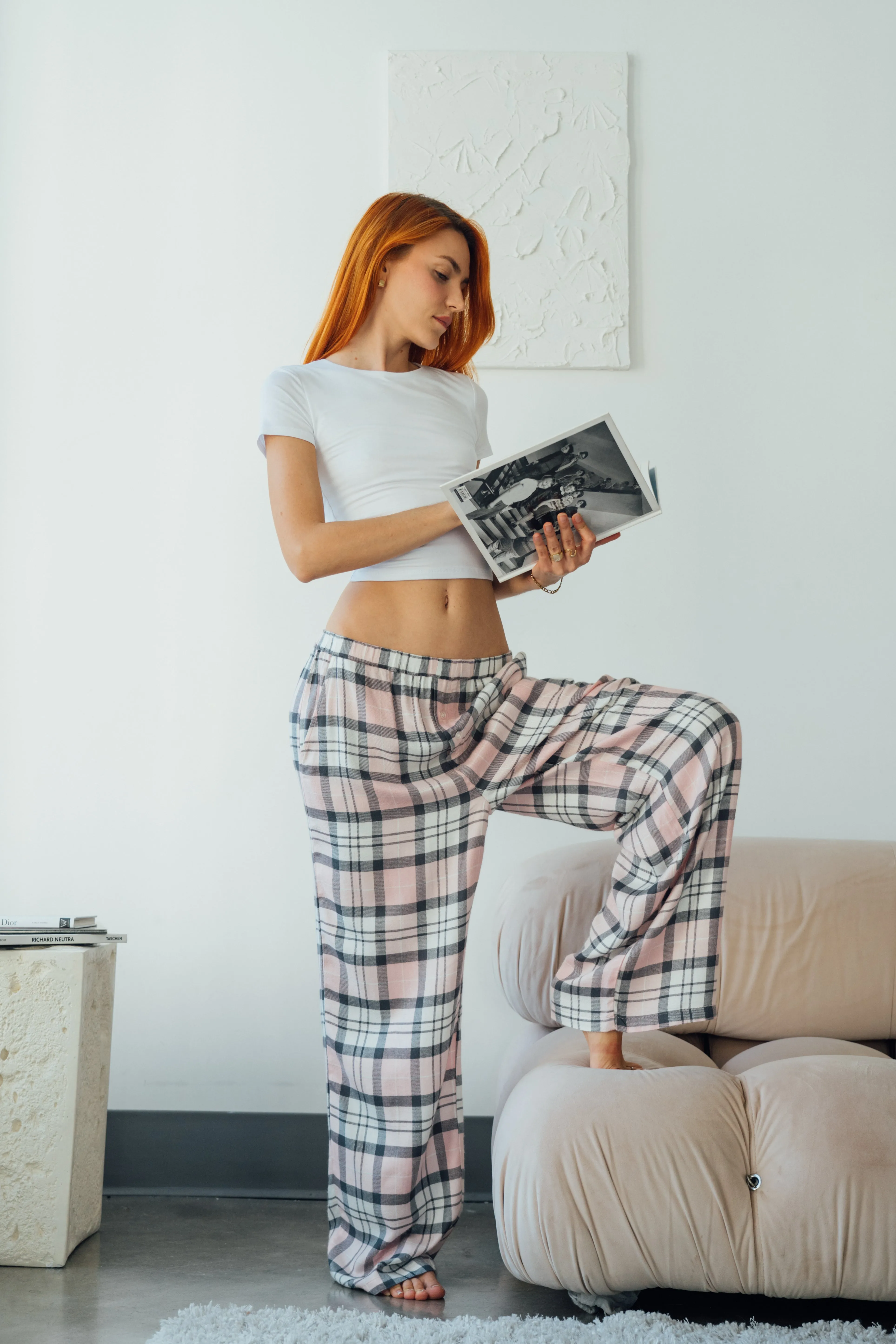 Buttoned Dorm Pant - Black Pink