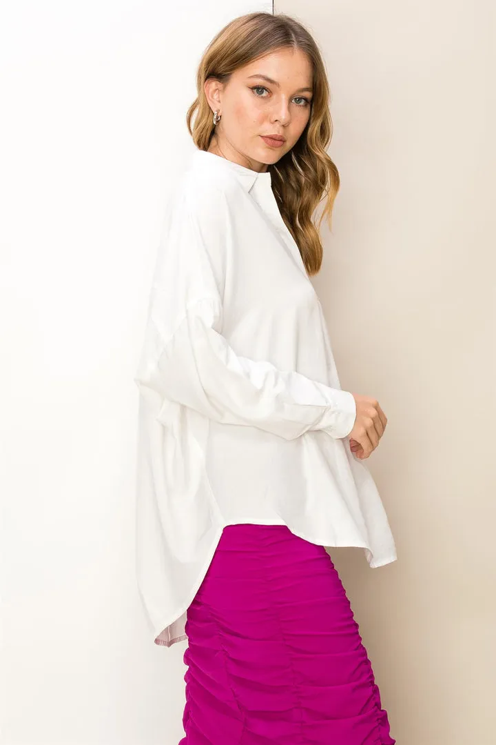 CASUALLY CUTE PARTIAL PLACKET TOP