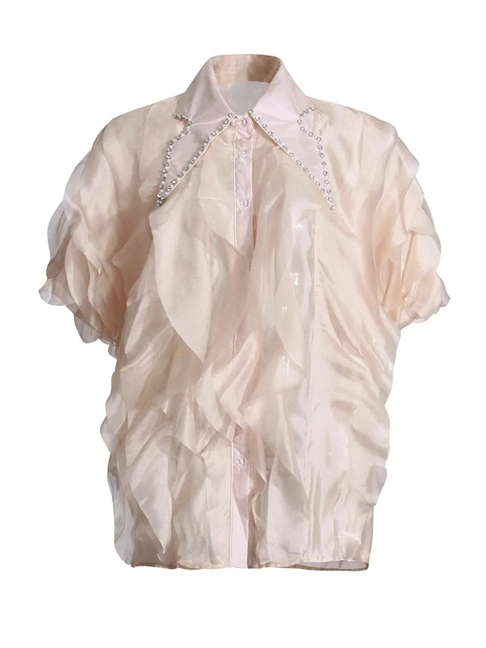 Ceilie Folds Diamond Single Breasted Shirt