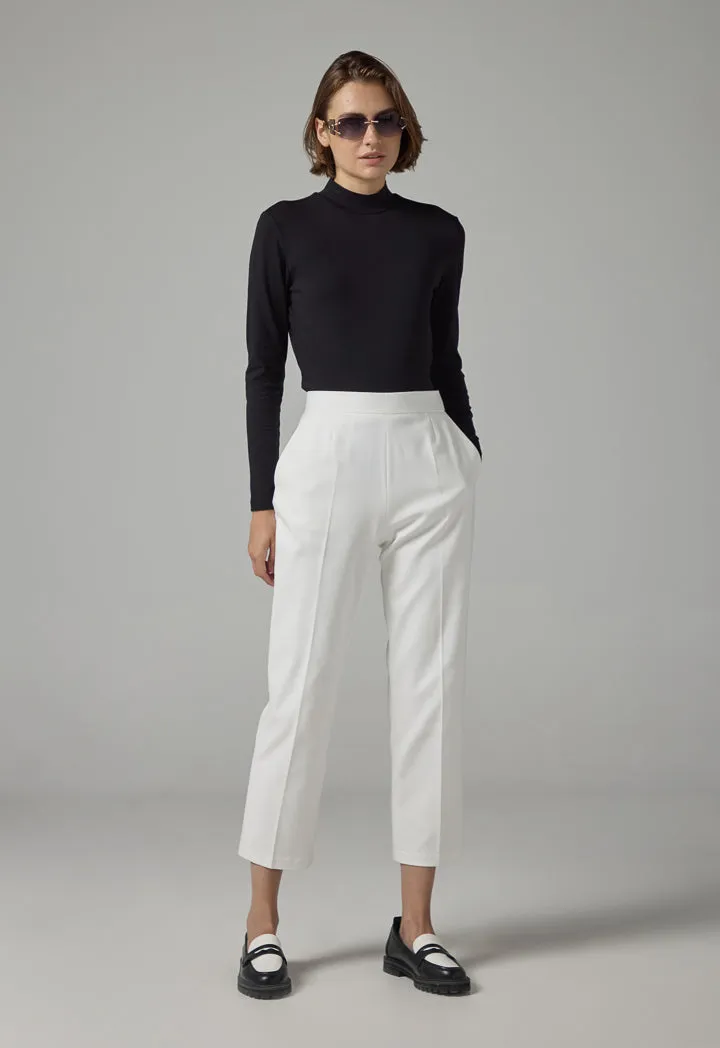 Choice High Neck Long Sleeve Basic Top Black
