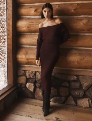 Ciara Tipped Shoulder Midi Dress