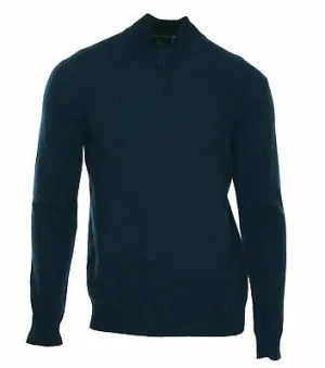 Club Room Men's Quarter Zip Cashmere Sweater Navy Heather Size Medium