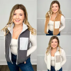 Cold Weather Sherpa Reversible Avery Mae Vest - 3 colors!
