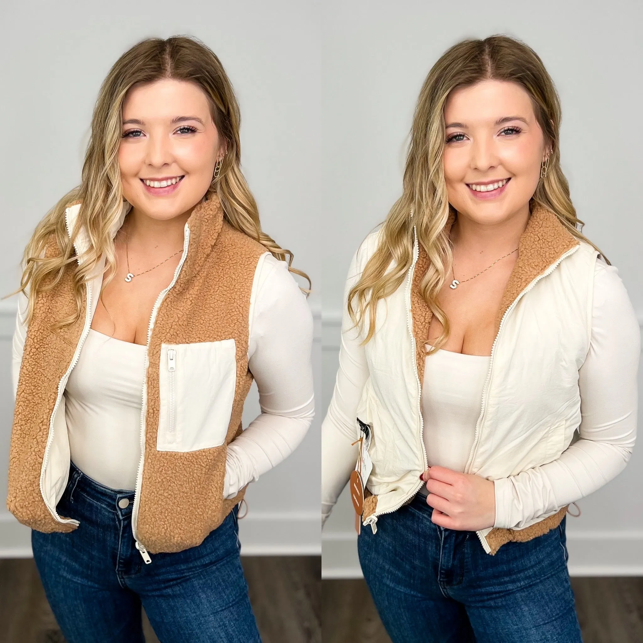 Cold Weather Sherpa Reversible Avery Mae Vest - 3 colors!