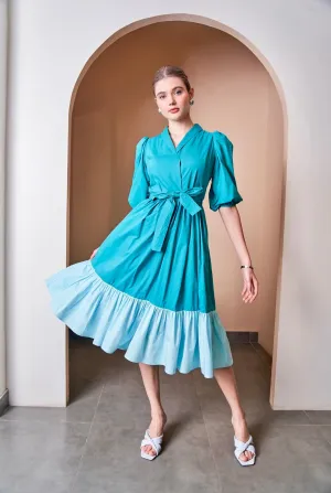 Color Block Midi  Dress