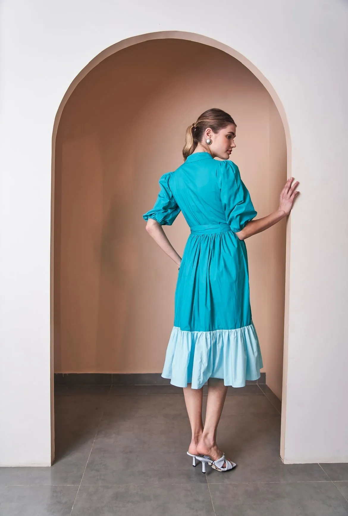Color Block Midi  Dress
