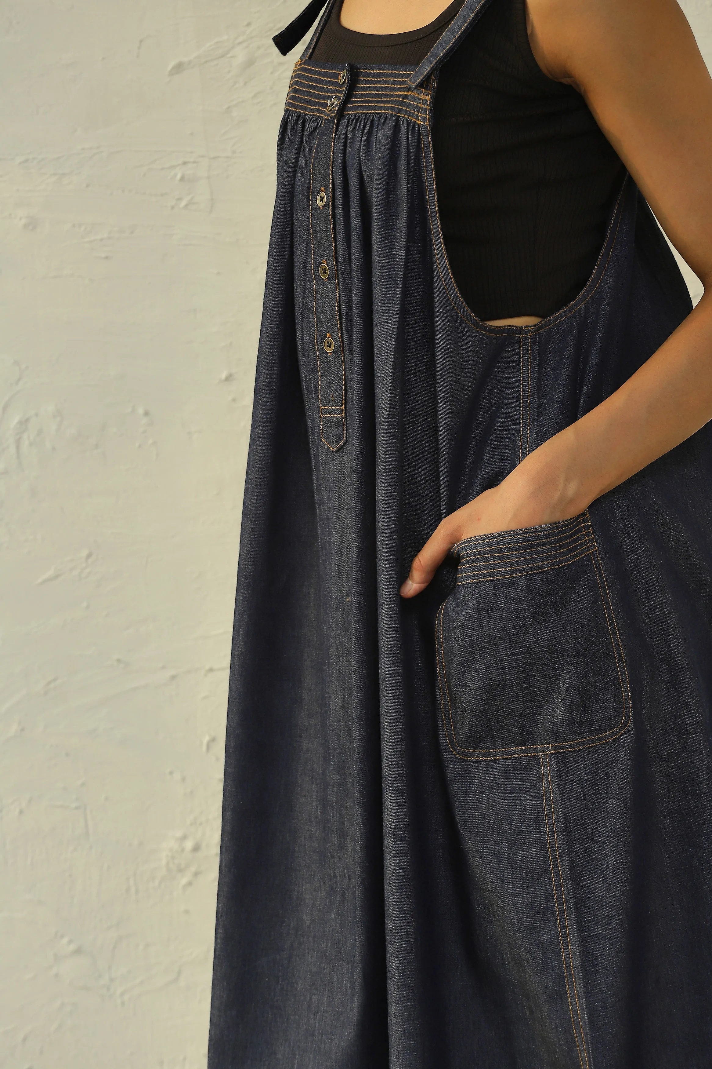 Denim Suspender Dress