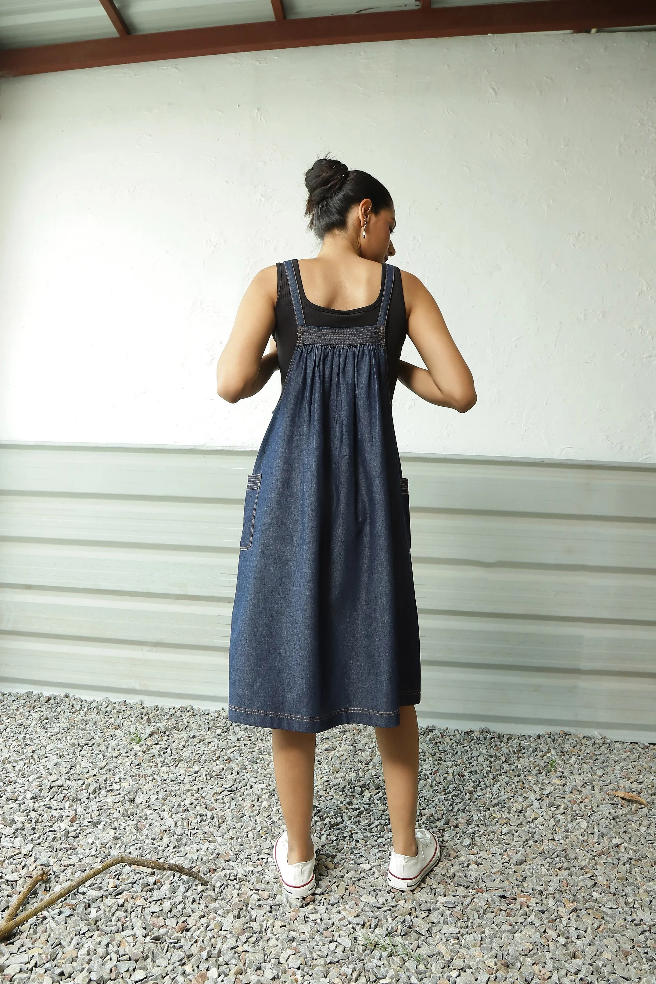 Denim Suspender Dress