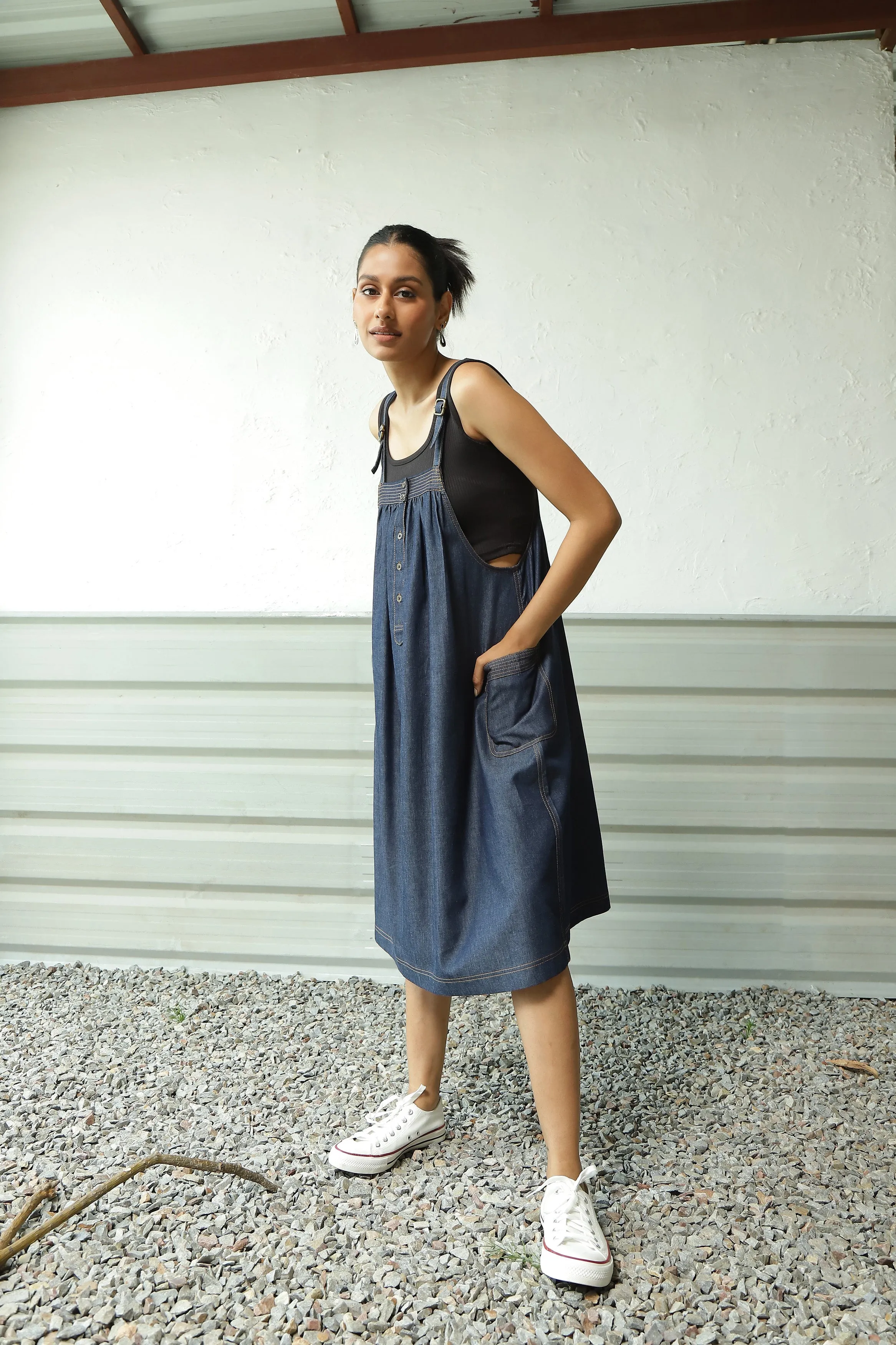 Denim Suspender Dress