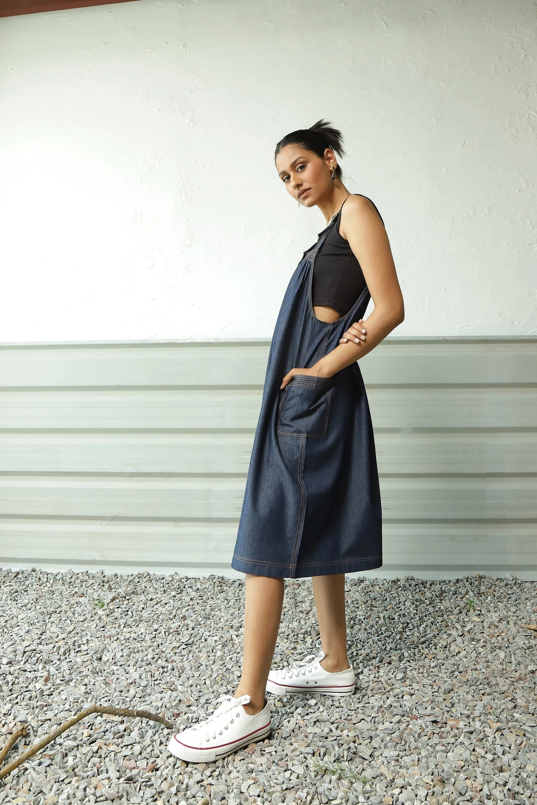 Denim Suspender Dress