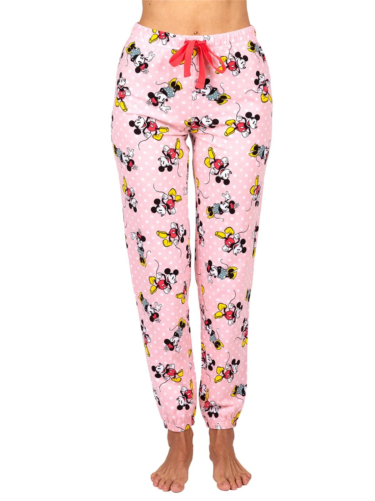 Disney Mickey and Minnie Mouse Women's Cotton Pajama Pants, Sleepwear Bottoms
