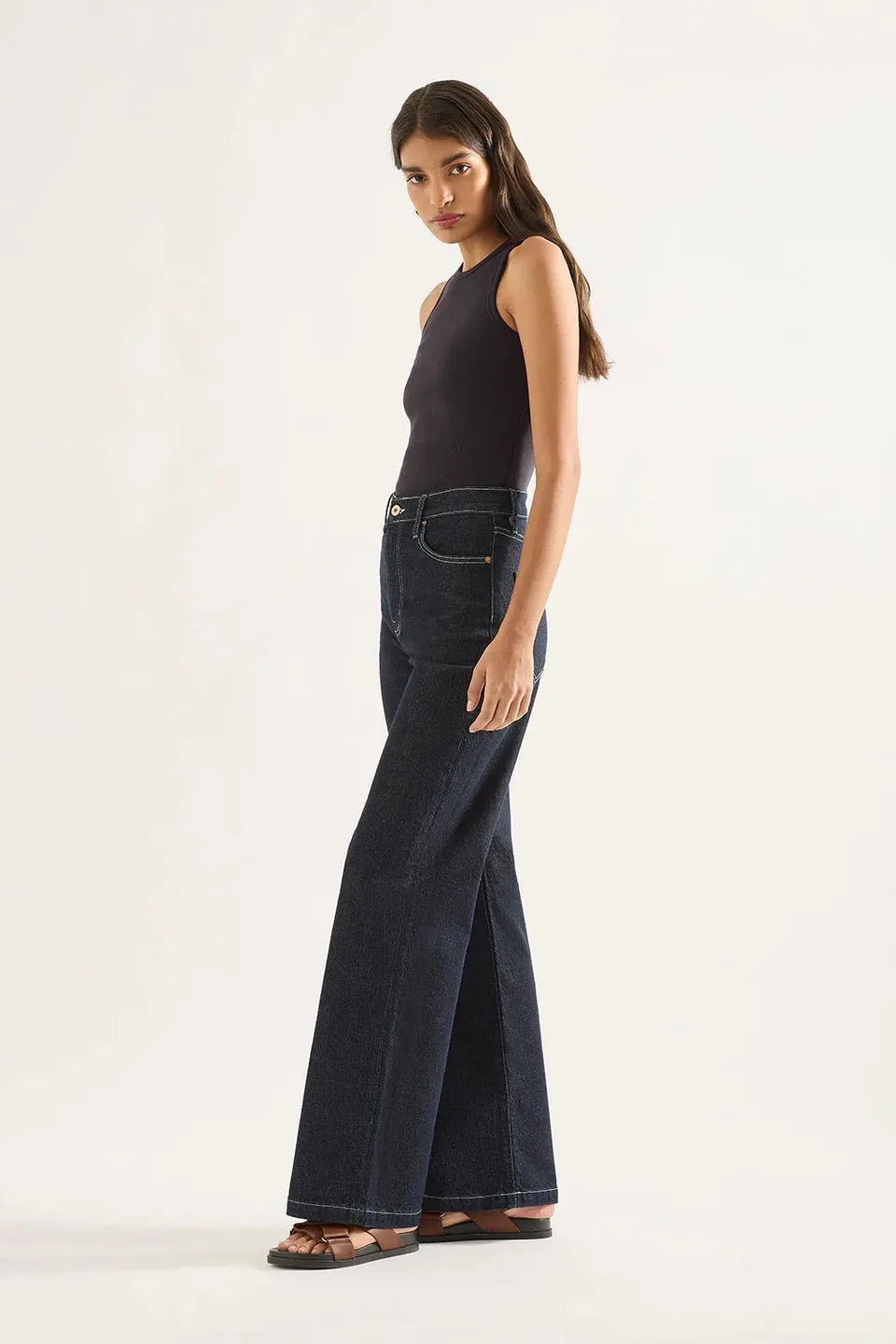 Ellie Wide Leg High Rise Jeans | Rinse