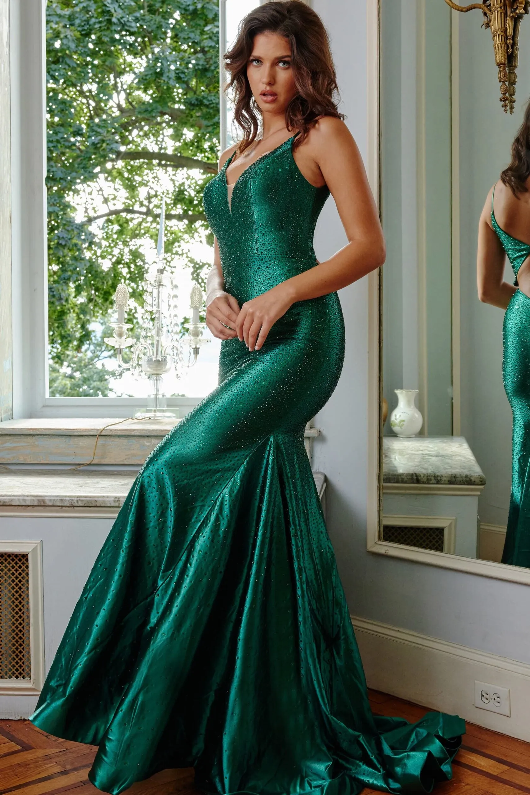 Elowen | Mermaid Embellished Open Back Gown | Jovani 08157