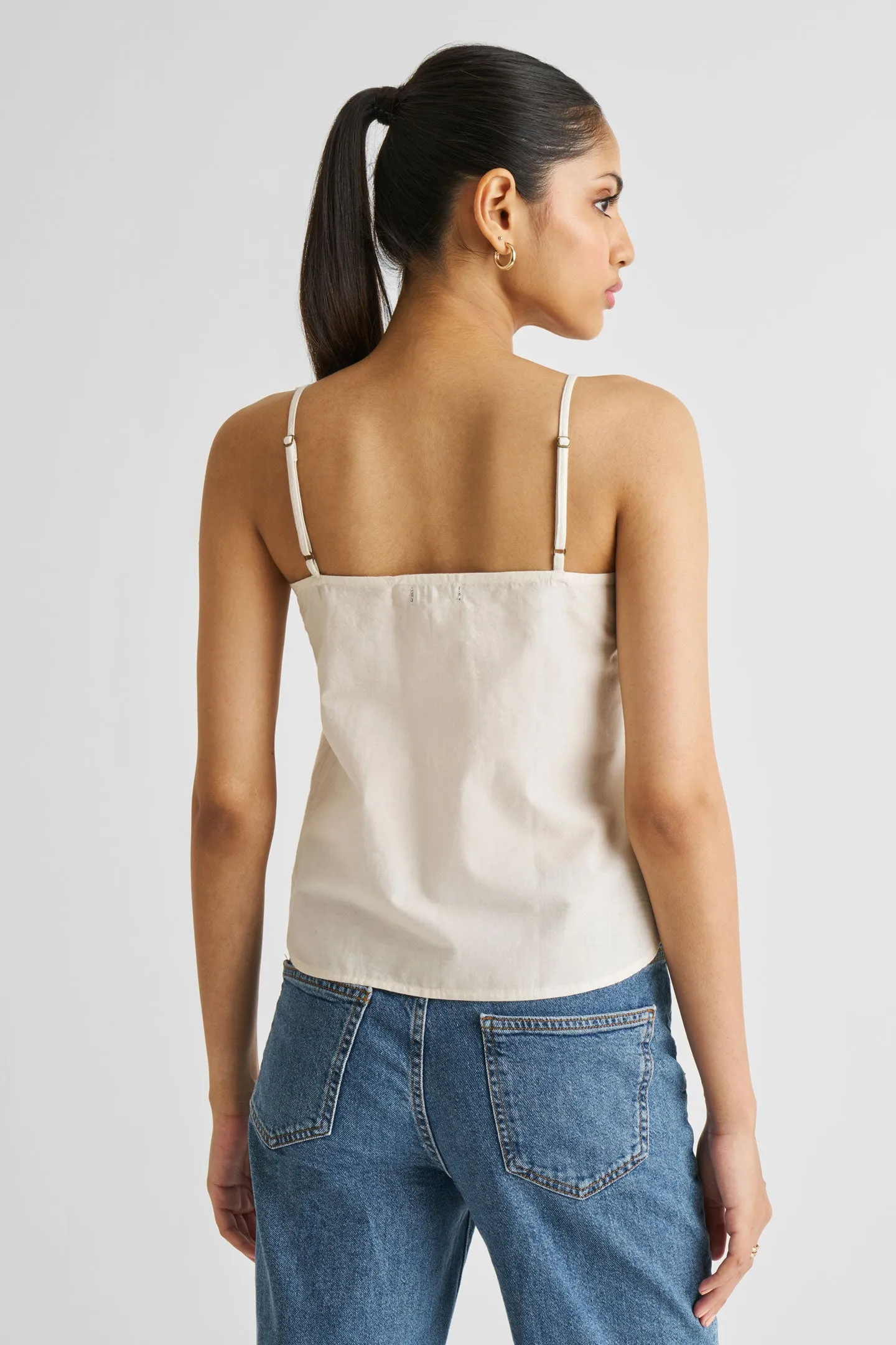 Embroidered Camisole Top in White