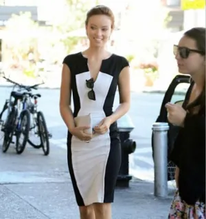 Europe Elegant Summer Women Office OL Slim Look Hip Flattering Short Sleeve Dress