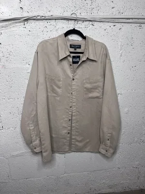 Faux Suede Button Up