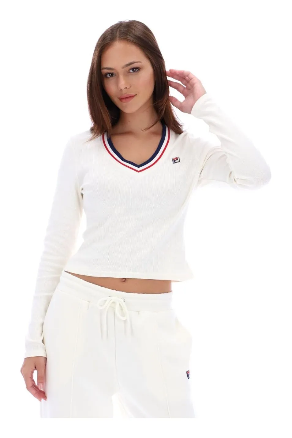 Fila Vintage - Heath Classic V-Neck 410 Gardenia L/S - Top