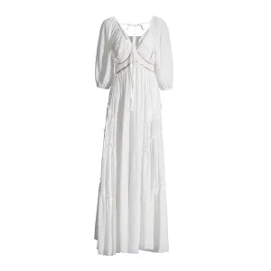 Folds Minimalist Dresses For Women V Neck Half Sleeve High Waist Folds Elegant Dress Female Fashion Clothing