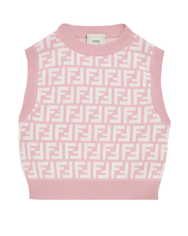 Girls Pink FF Knit Top