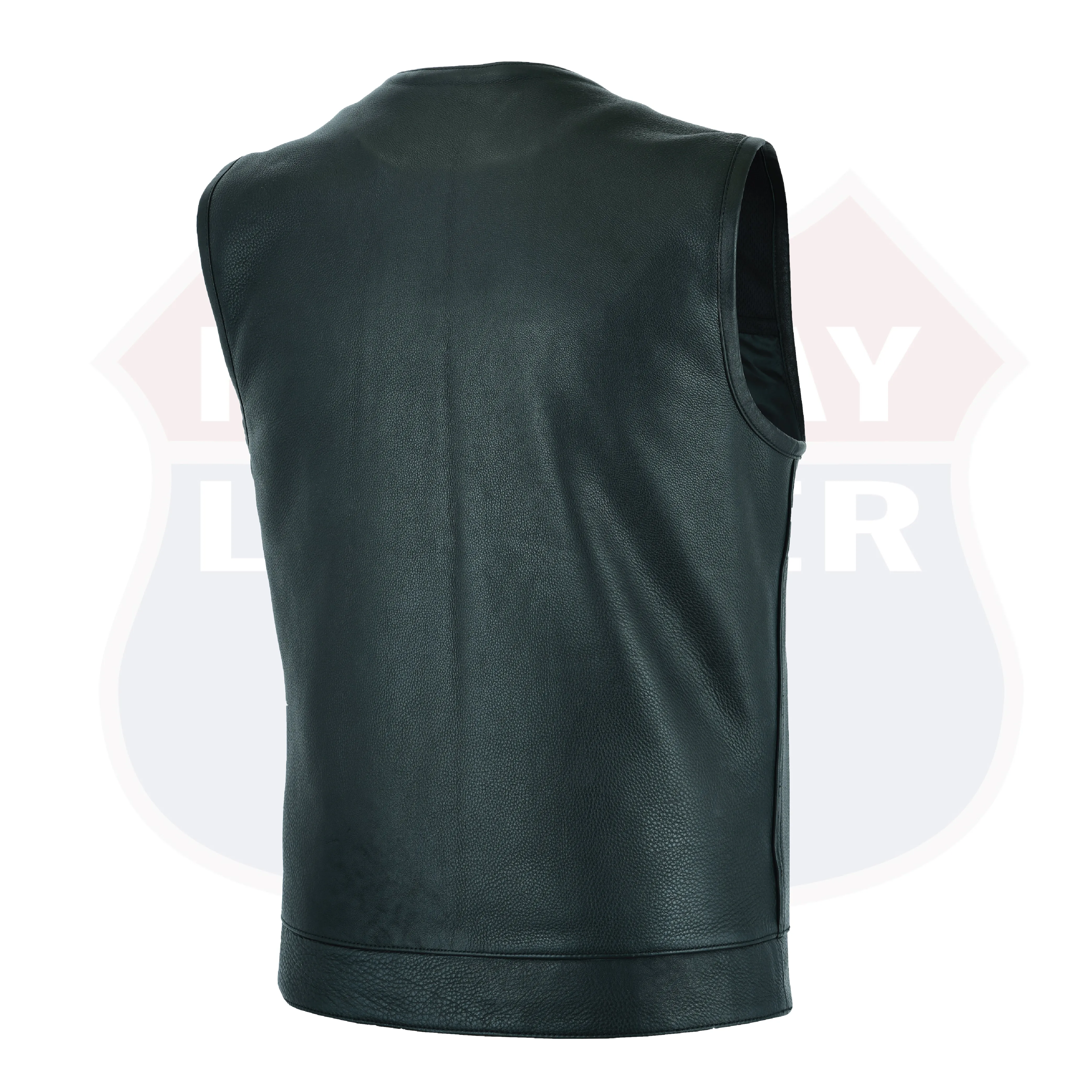 Highway Leather Tifton Motorcycle Vest, Gun pockets, SOA Club, Hardcore Biker Vest