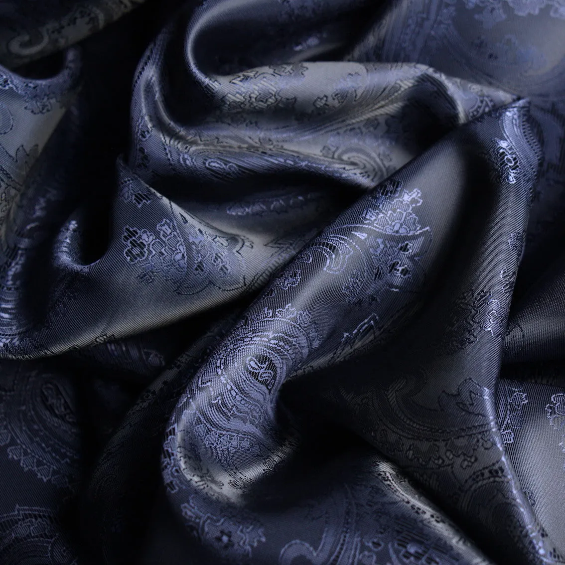 Lin Paisley Navy - Fancy Lining (147cm wide)