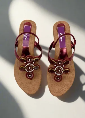 Maroon Girls Chappal Style