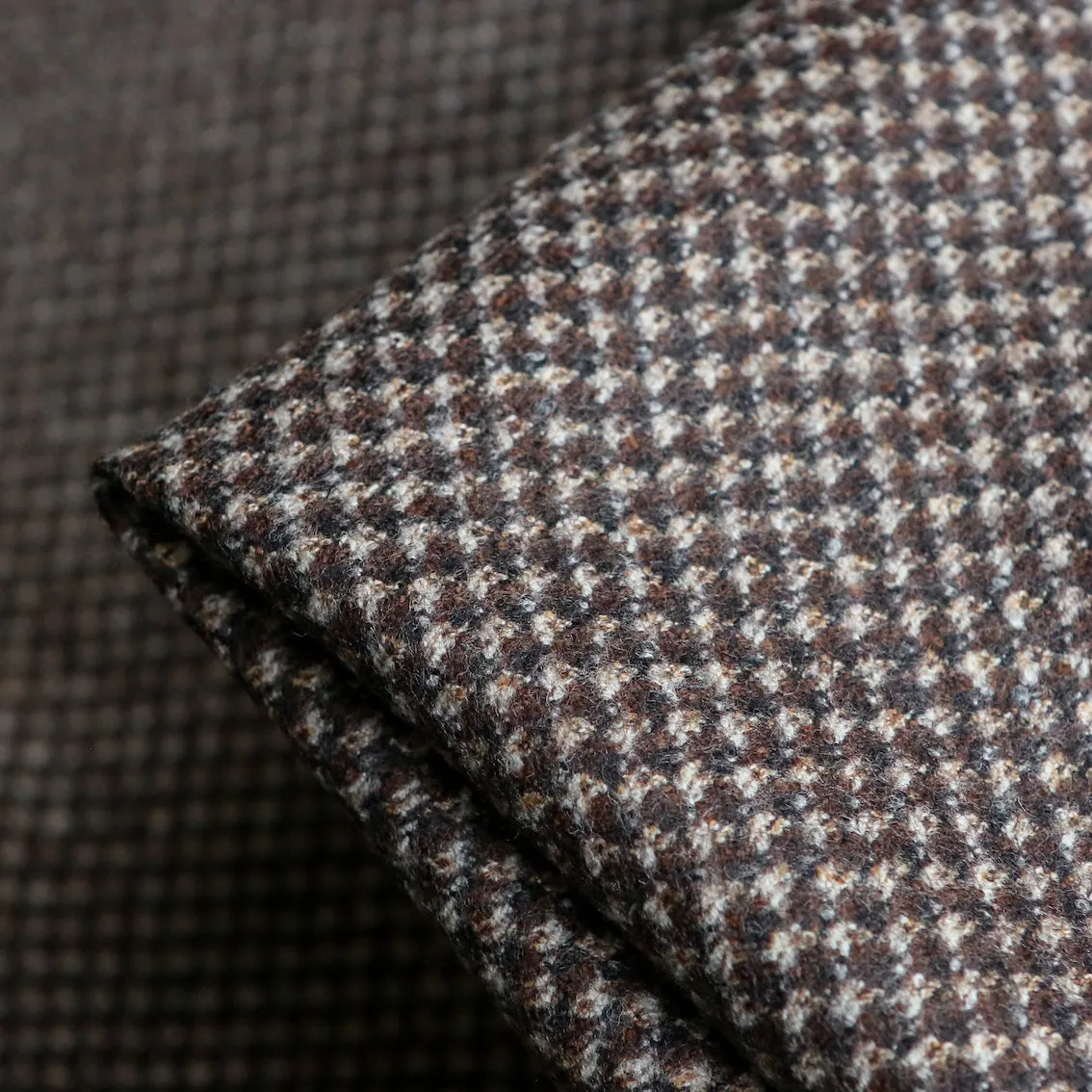 Marrone Check Double Sided Wool