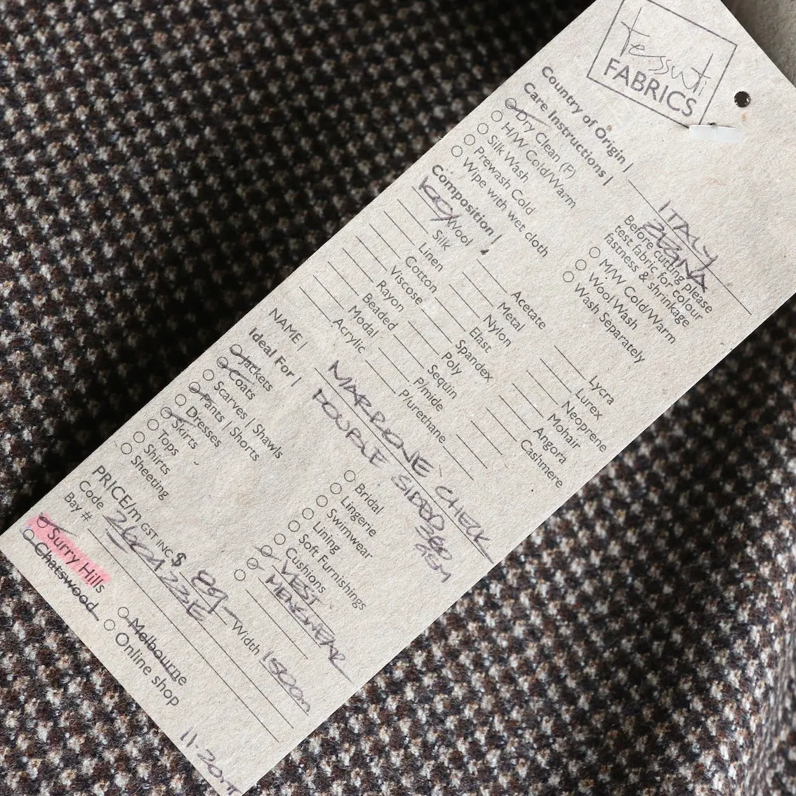 Marrone Check Double Sided Wool