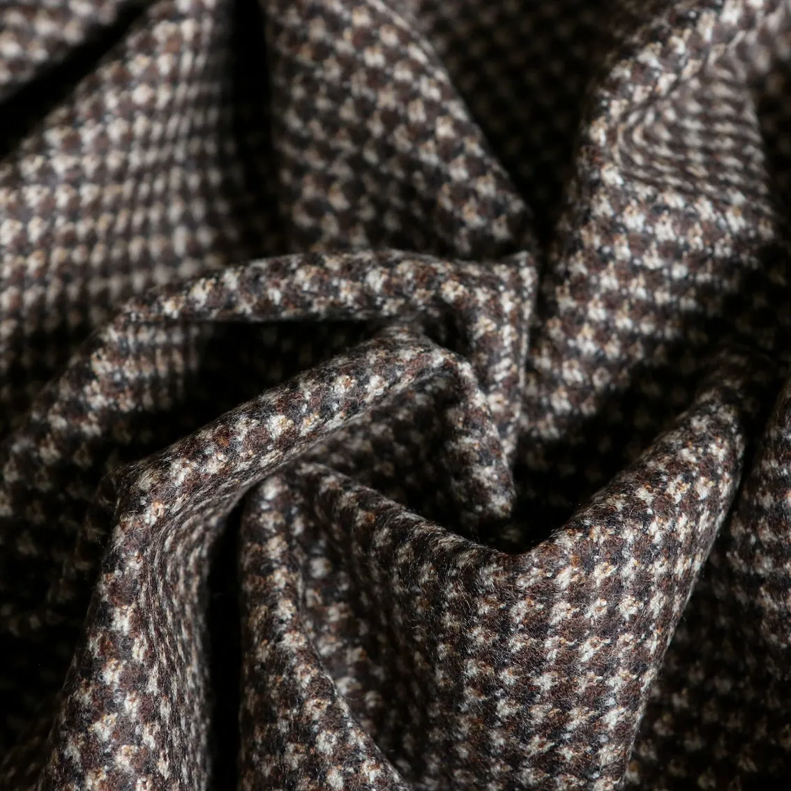 Marrone Check Double Sided Wool