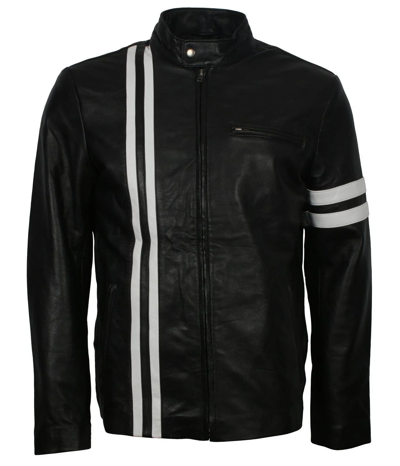 Men's Black Jacket with White Stripes
