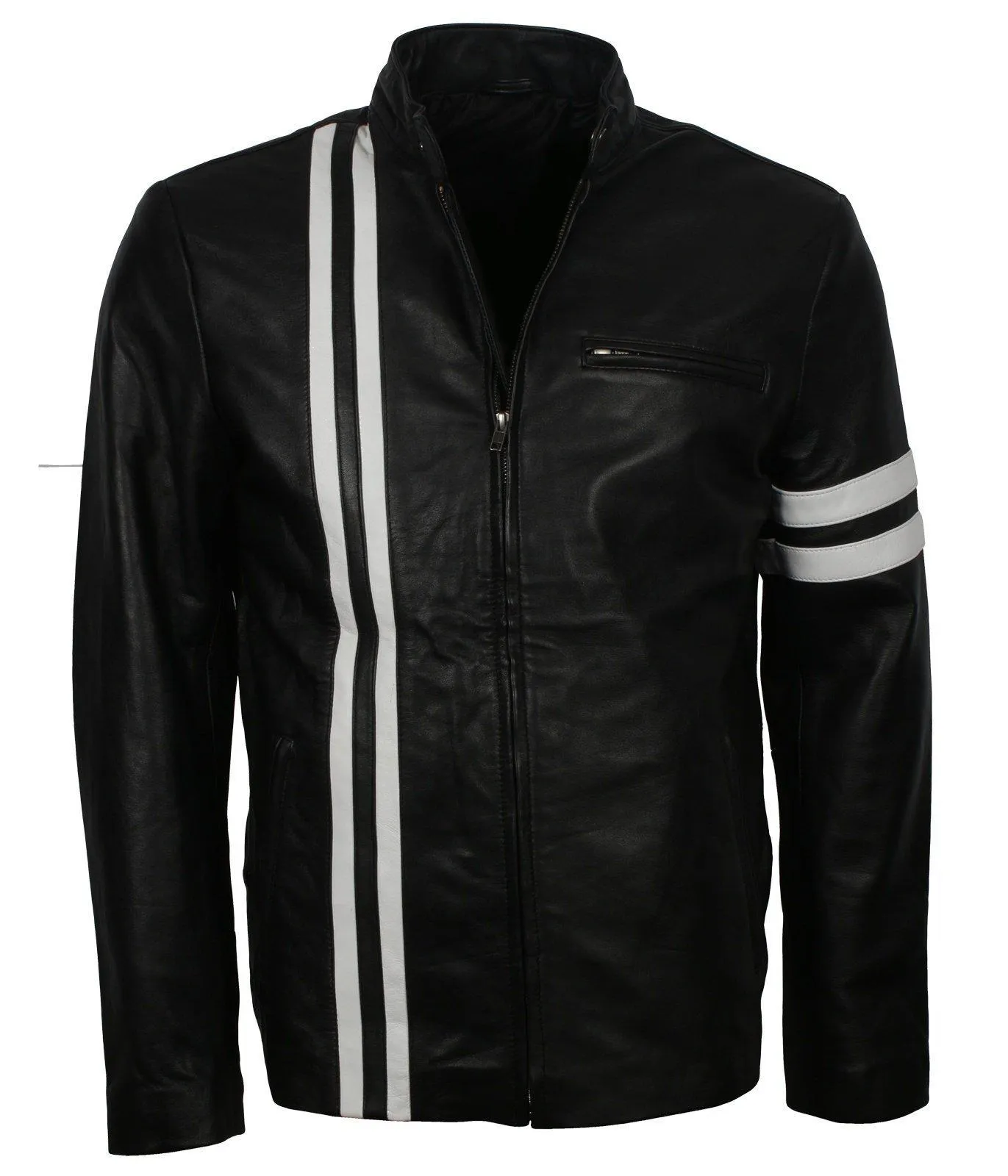 Men's Black Jacket with White Stripes