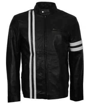 Men's Black Jacket with White Stripes