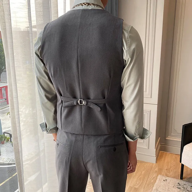Men's Solid Color Slim Wool Suit Vest