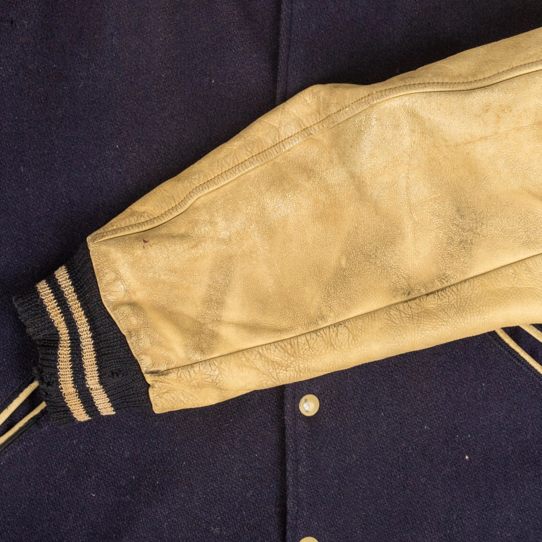 MEN'S VINTAGE 1960S HAMILTON WOOL LEATHER VARSITY JACKET - LARGE
