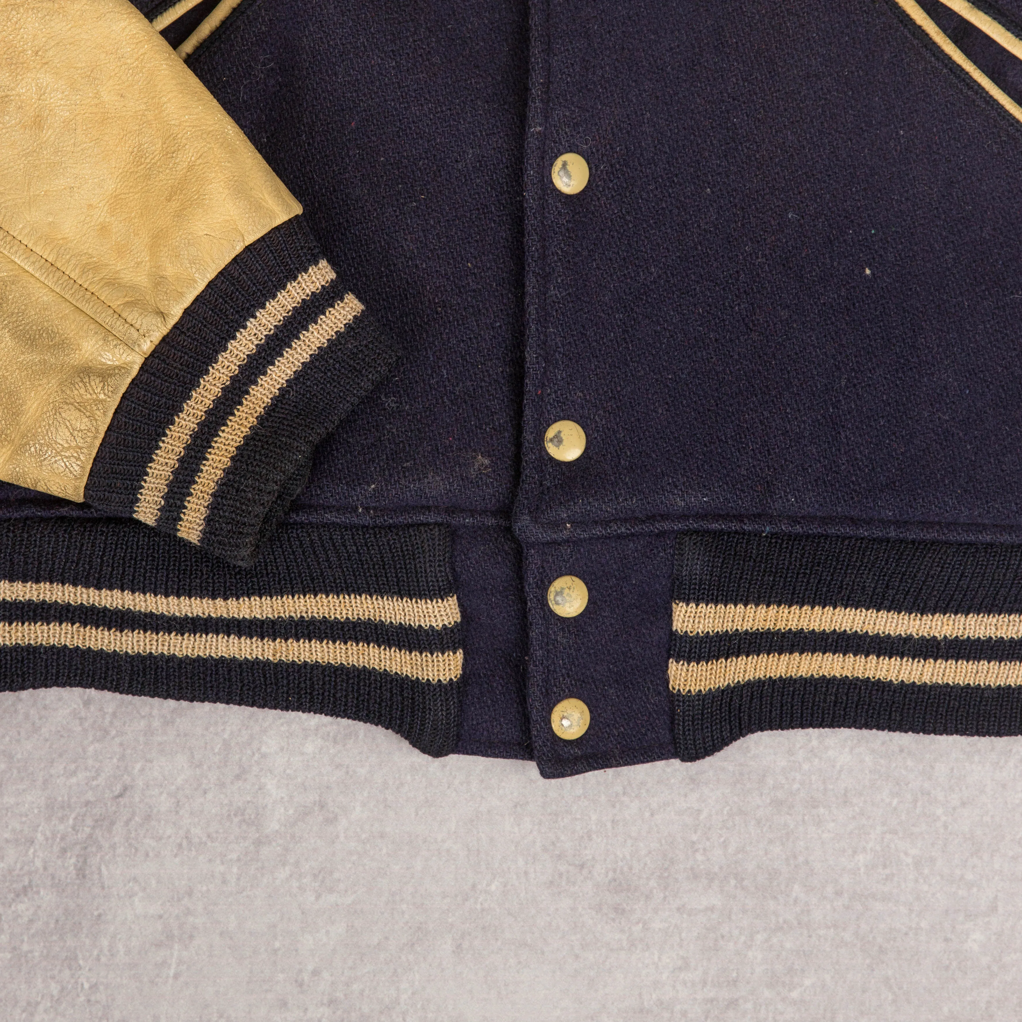 MEN'S VINTAGE 1960S HAMILTON WOOL LEATHER VARSITY JACKET - LARGE