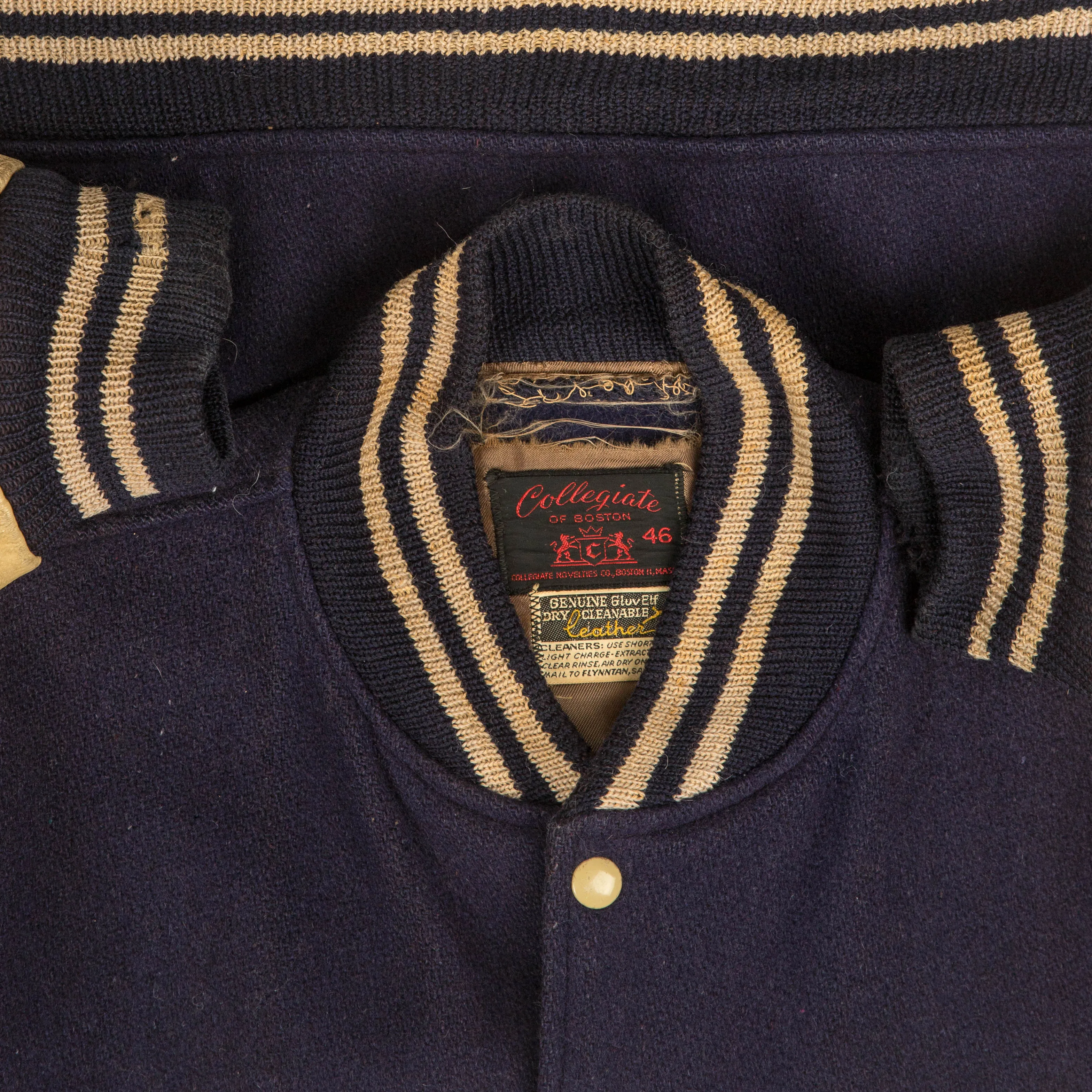 MEN'S VINTAGE 1960S HAMILTON WOOL LEATHER VARSITY JACKET - LARGE