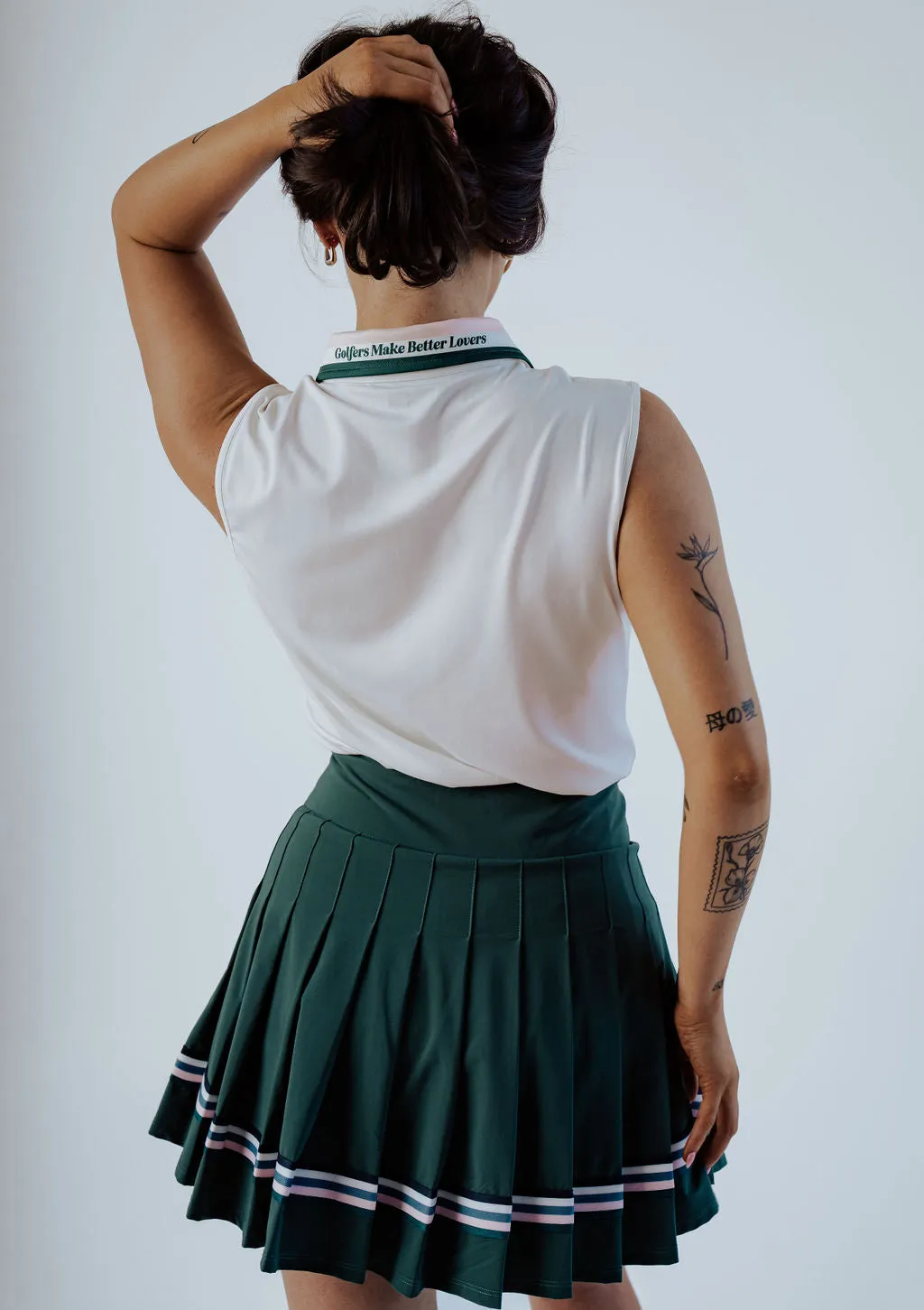 Moore Polo - White w/Pink & Green Stripes