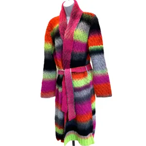 MULTI COLOR KNIT BELTED CARDIGAN