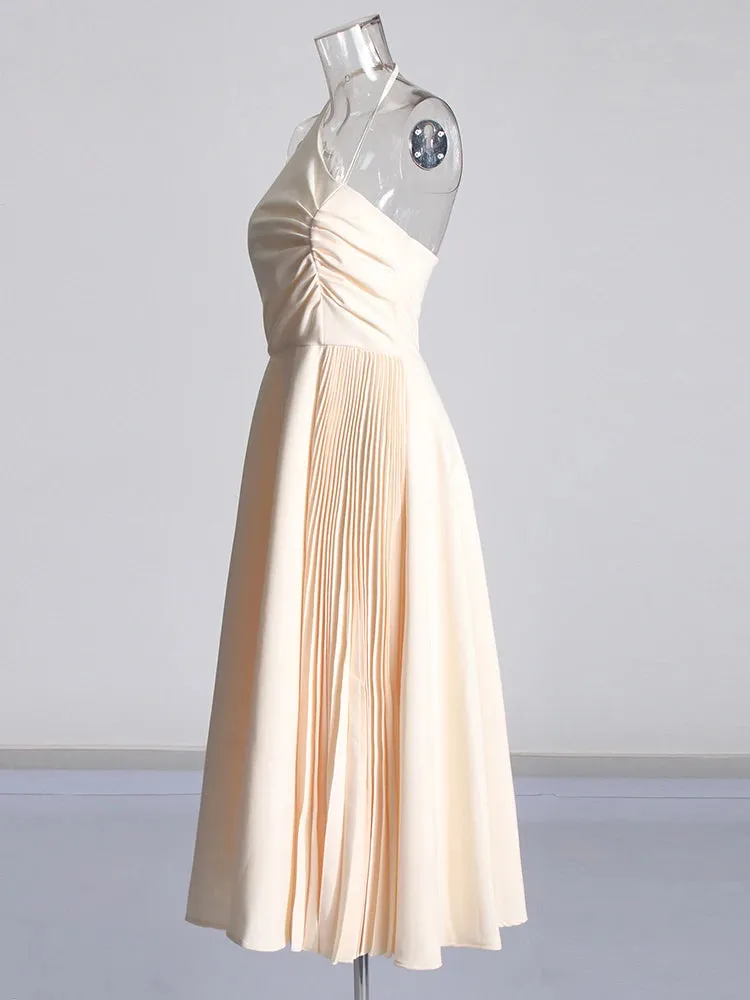 Patchwork Folds Dress - Ruby