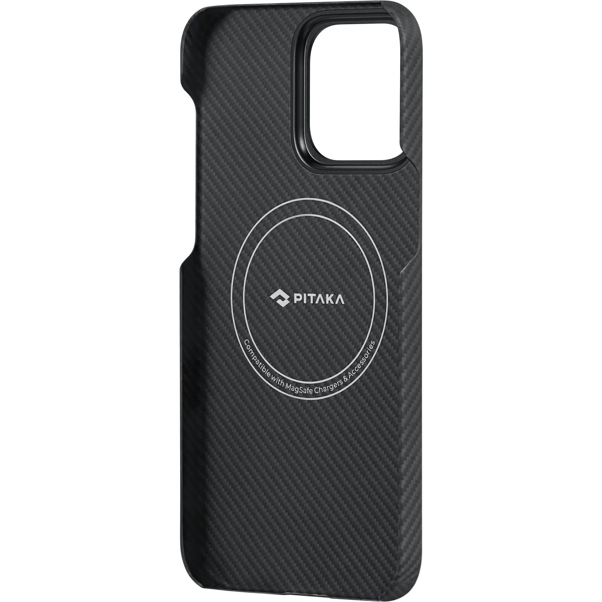 Pitaka - iPhone 15 MagEZ MagSafe Case Aramid Case (KI1501A) - Black / Gray (Carbon)