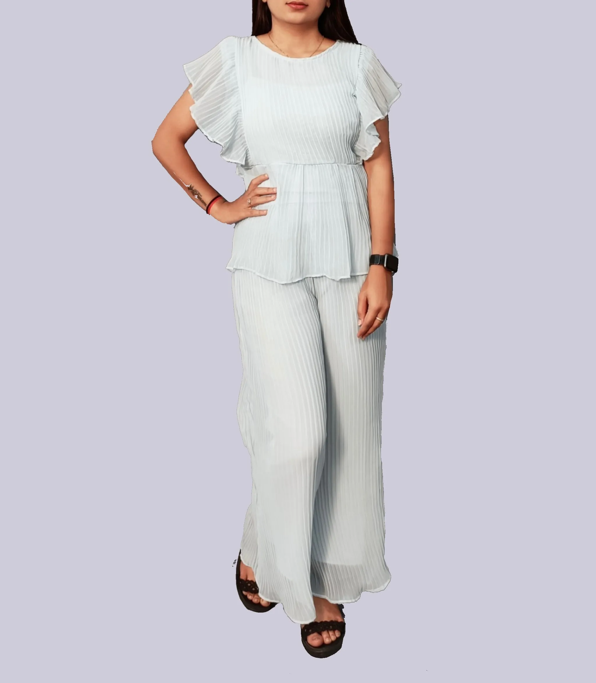 Pleated Fabric Coord Set | Everyday Wear | Women