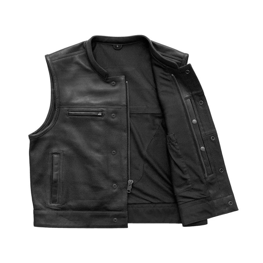 Premium Style Perforated Men's Leather Vest By TJS