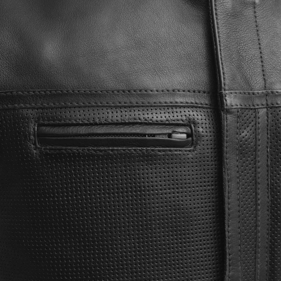Premium Style Perforated Men's Leather Vest By TJS